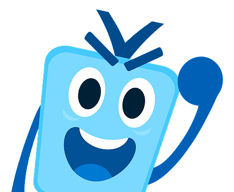 Blu waving excitedly